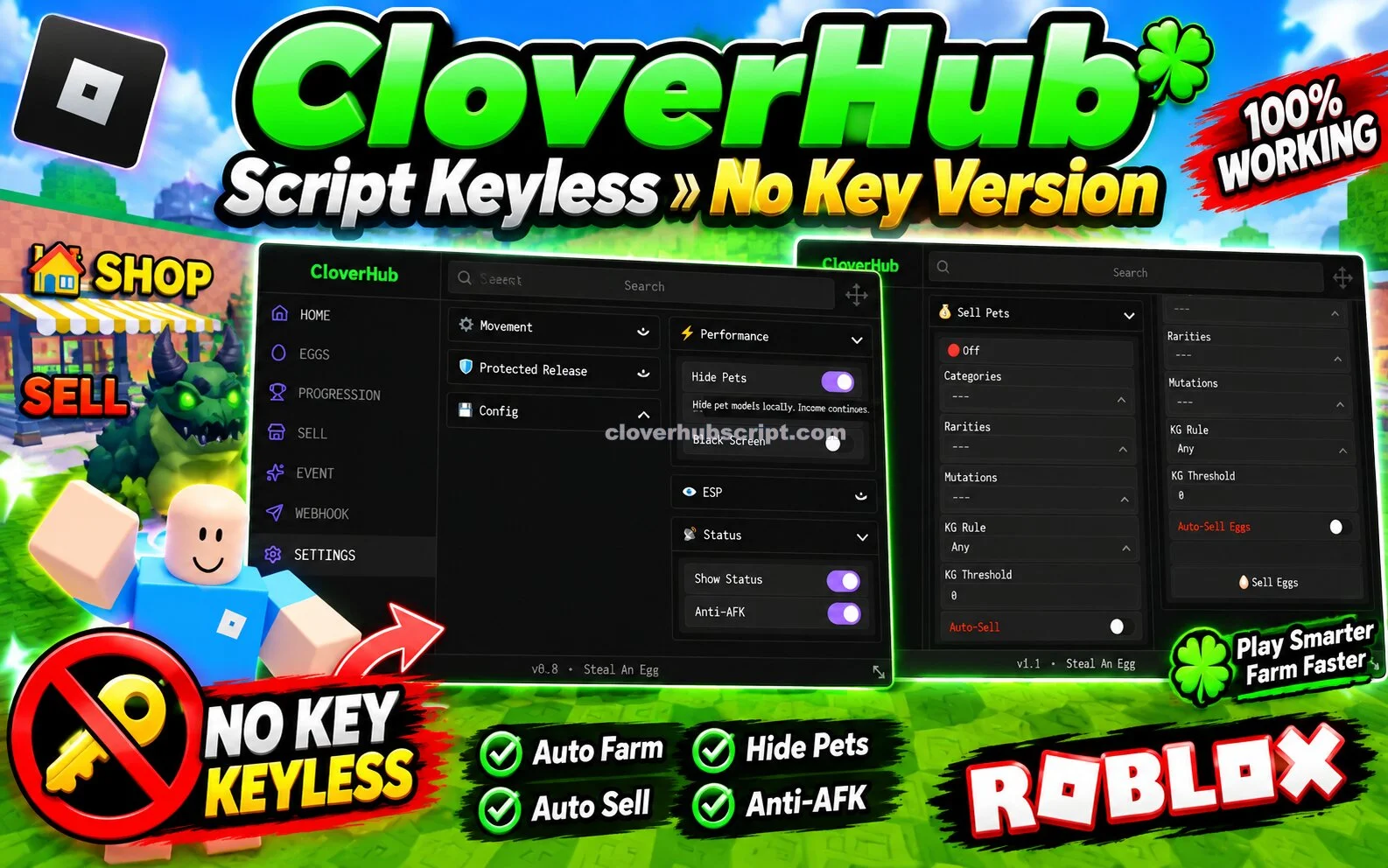 CloverHub Script Keyless